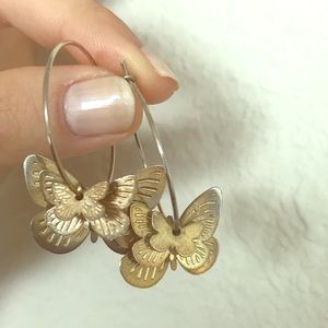🦋gold butterfly hoops❤️ my favorite ever
